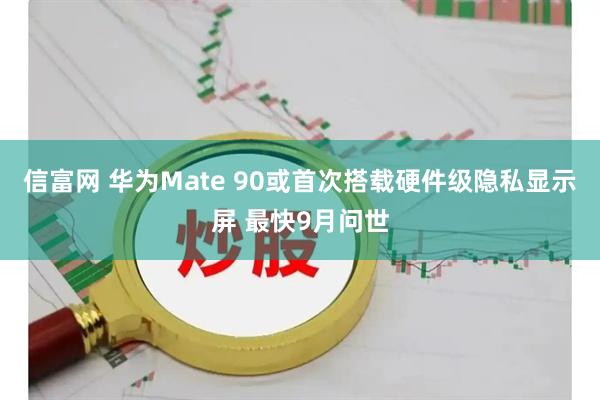 信富网 华为Mate 90或首次搭载硬件级隐私显示屏 最快9月问世