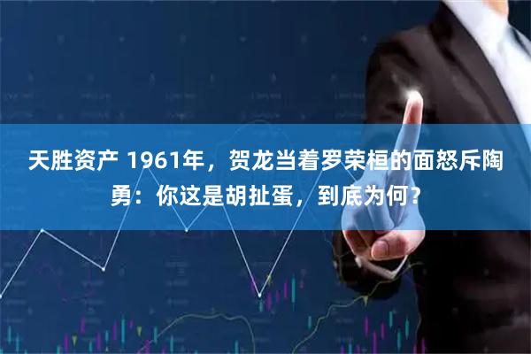 天胜资产 1961年，贺龙当着罗荣桓的面怒斥陶勇：你这是胡扯蛋，到底为何？